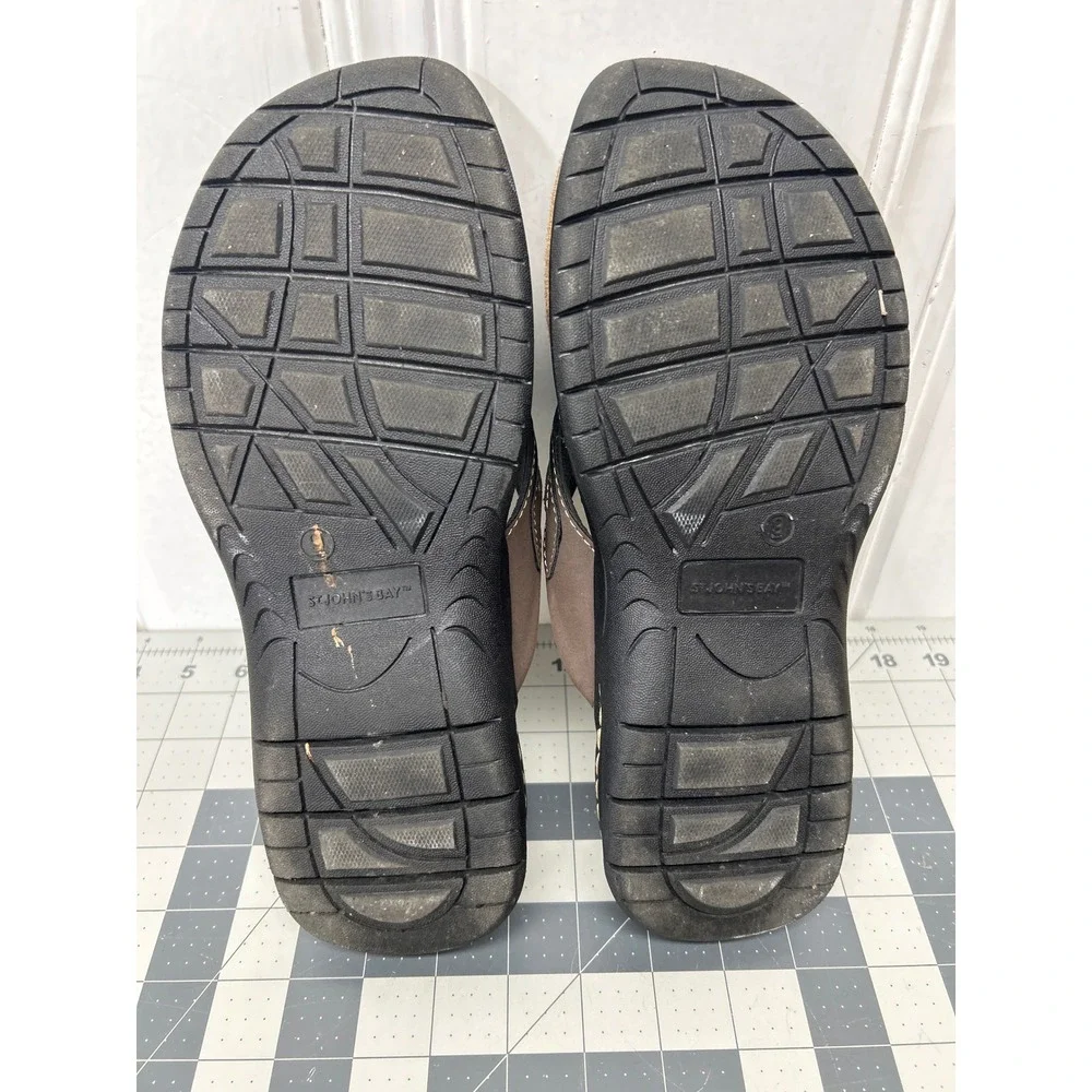 St. John's Bay SJB Lucas Sandals Mens 9 Brown Memory Foam Flip Flops Comfort